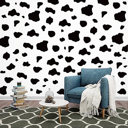 280 calcomanías de pared con estampado de vaca, vinilo móvil extraíble, estampado de vaca, decoración de pared para dormitorio, sala de estar,