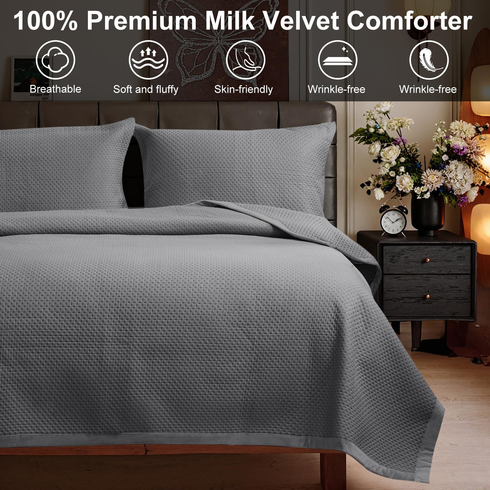 OKYUK Luxury Bedspreads King Size- Reversible Bed Throw King Size with Ultrasonic Quilting - Image 4