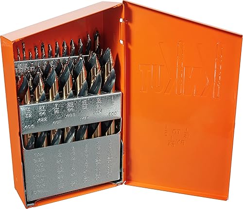 KnKut Juego de brocas de punto escalonado de longitud mecánica de 29 piezas 116"-12" por 64th