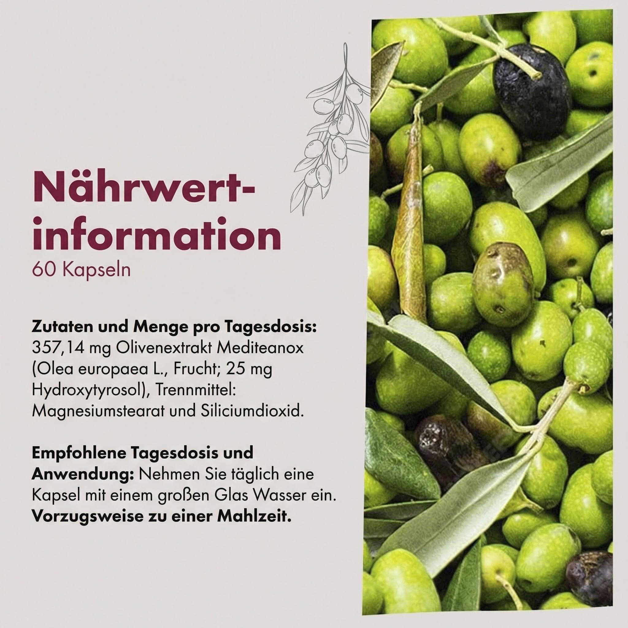 Granatum Plus - Hydroxytyrosol Plus - Nahrungsergänzungsmittel - Gewonnen aus Extra Nativem Olivenöl - Antioxidatives Supplement - Allgemeines Wohlbefinden - Hergestellt Spanien - 1 Box 60 Tabletten