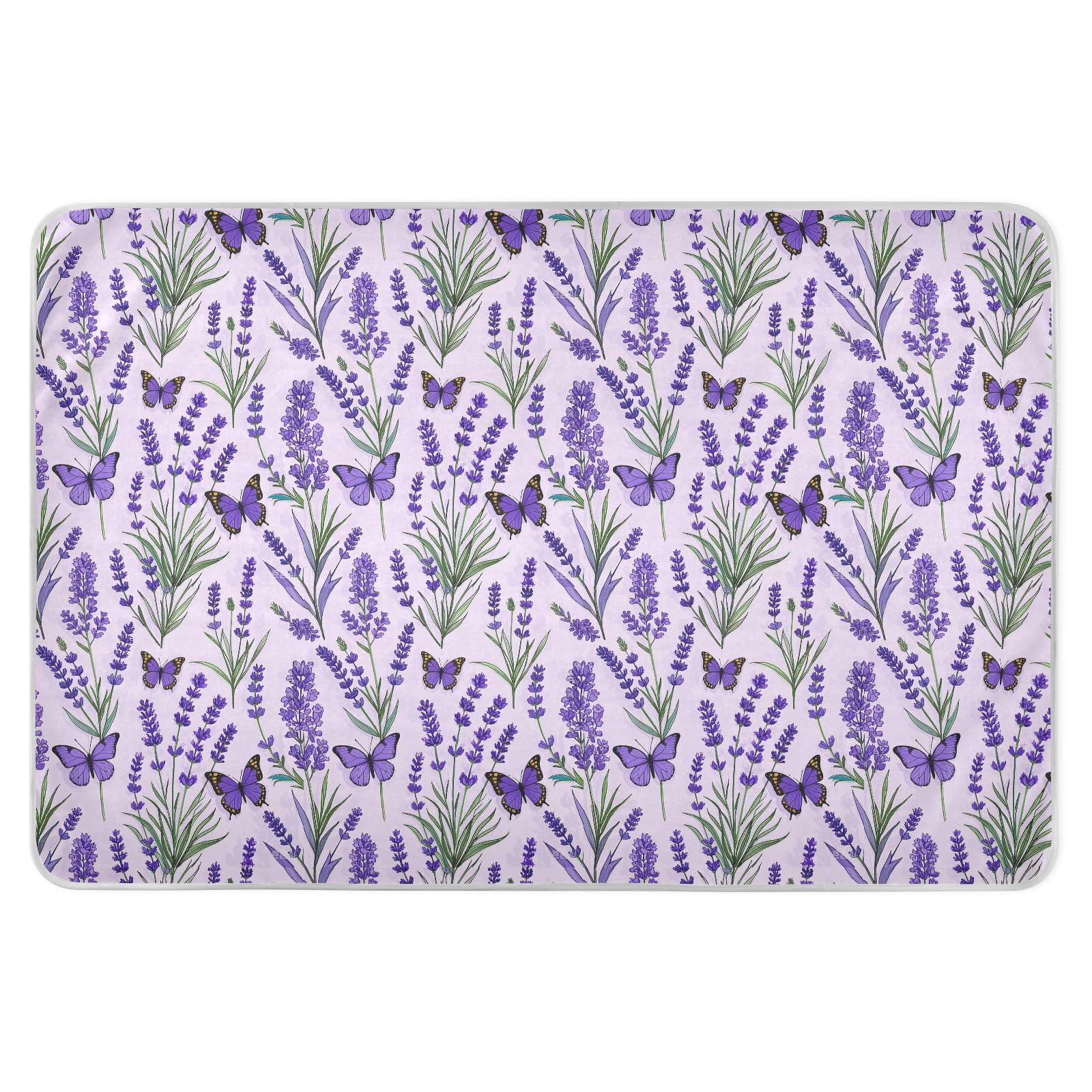 Purple Lavender with Butterflies Potty Training Pee Pad Highly Absorbent Baby Diaper Changing Pad Changing Pee Mats for Kids Bedwetting , 52