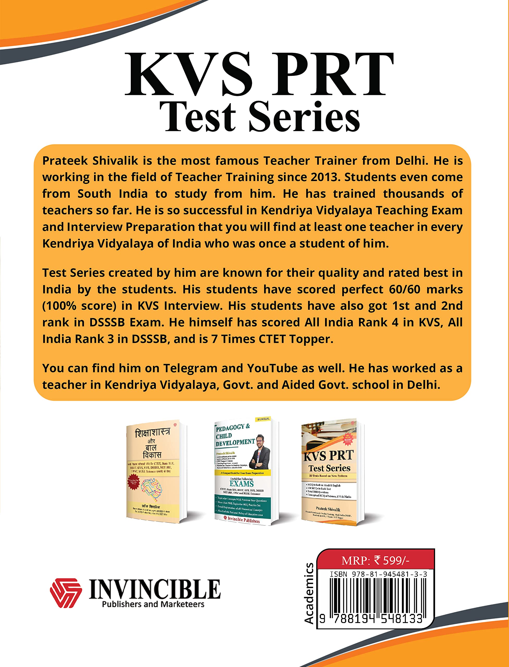 KVS PRT Test Series | Updated Edition | 20 Mock Tests Based on New Exam Pattern |