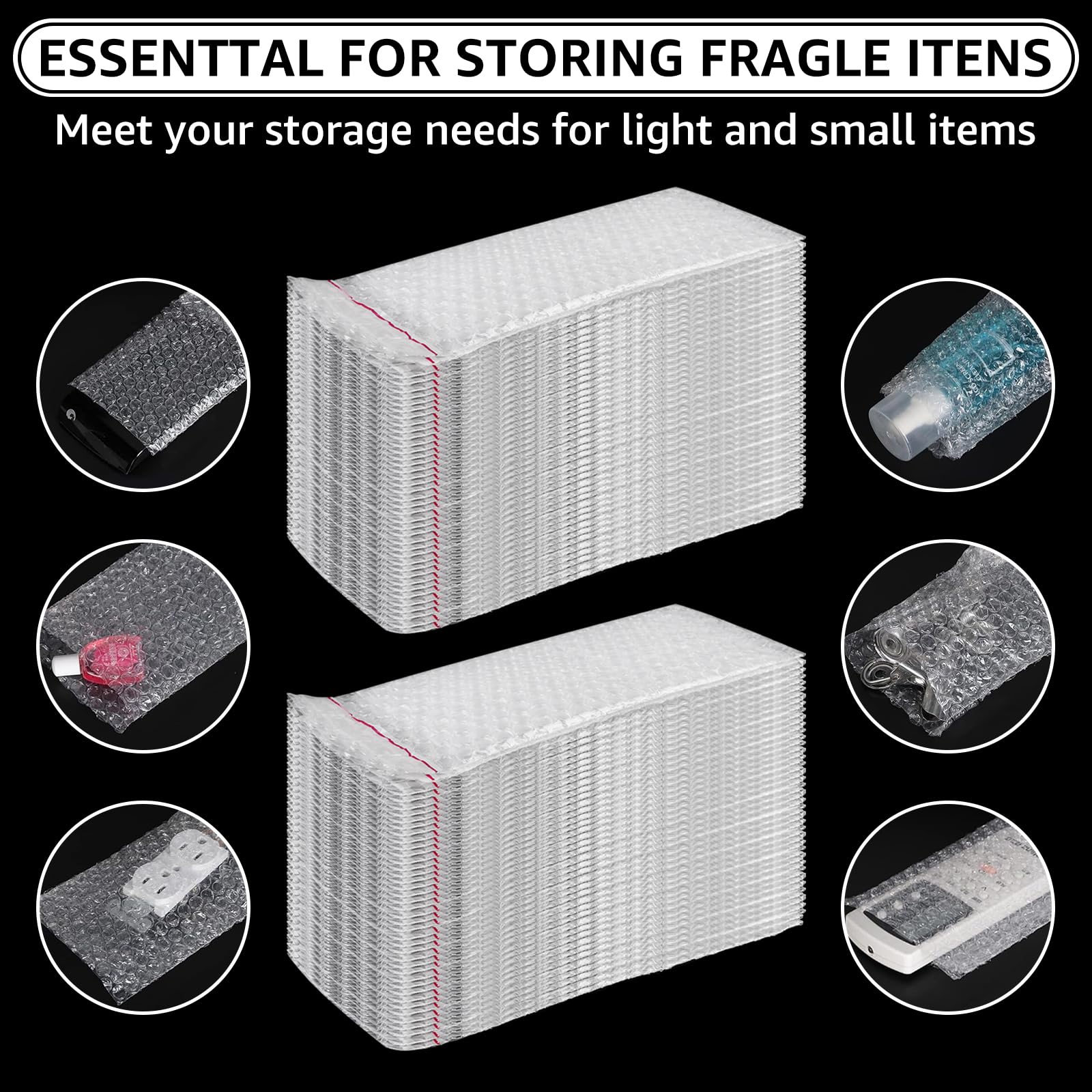 CYEER Lot de 100 sacs à bulles autocollants - 10 x 20 cm - Pour emballage d'expédition - Rembourrage résistant aux chocs