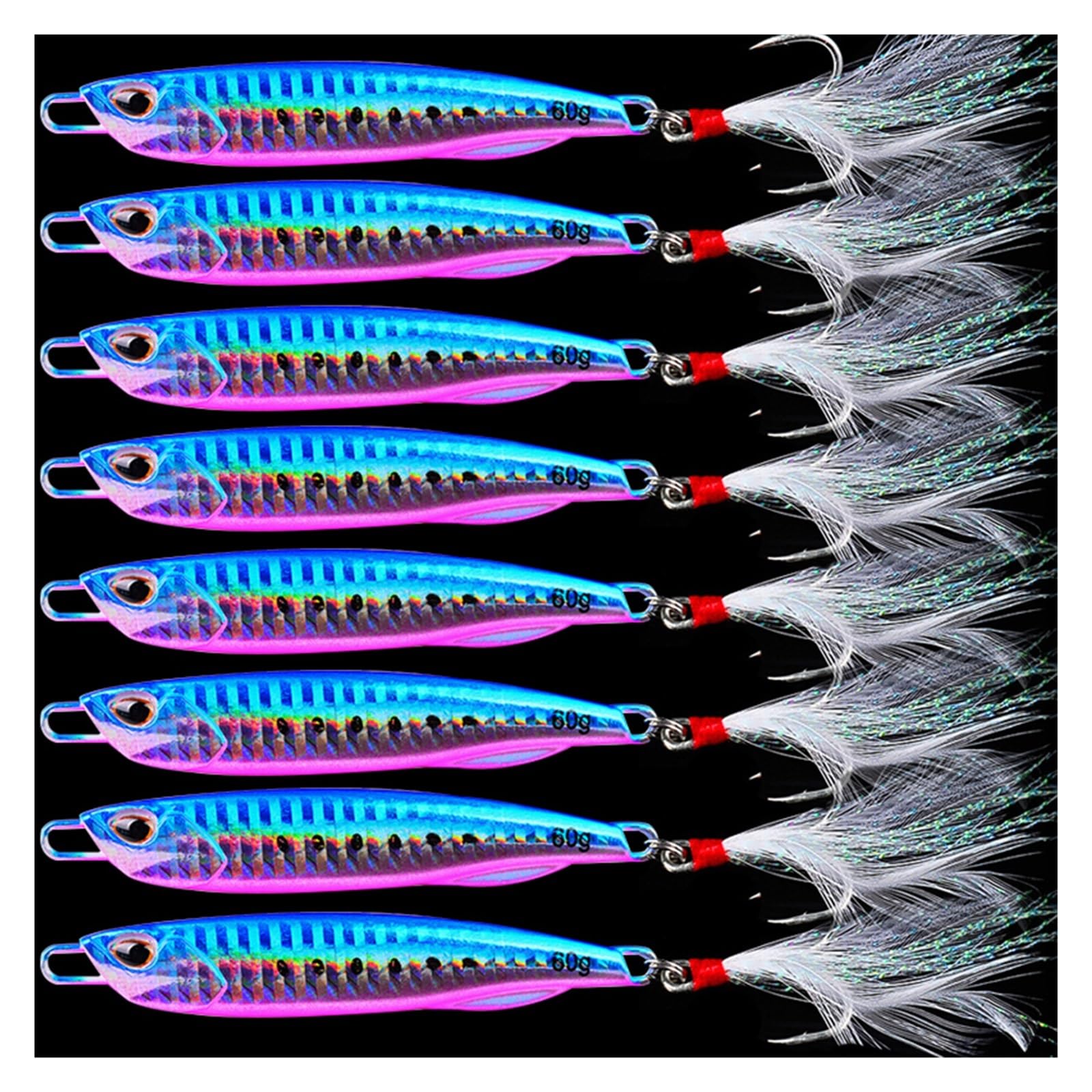 XILILHC 8 Pièces/lot Nouveau Leurre De Pêche Ensemble Leurres De Pêche Métal Spinner Cuillère Poisson Appât Gabarits Matériel De Pêche