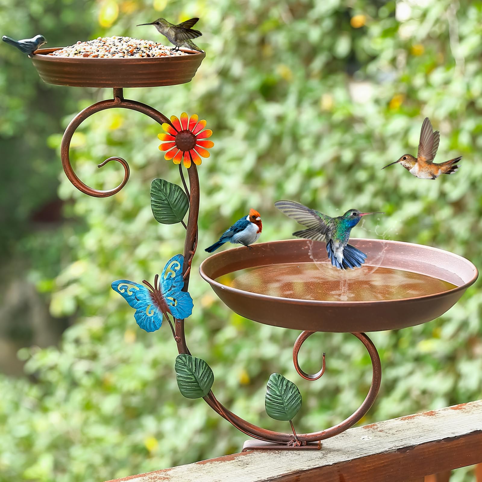 Aifeorzo Deck Bird Bath and Feeder