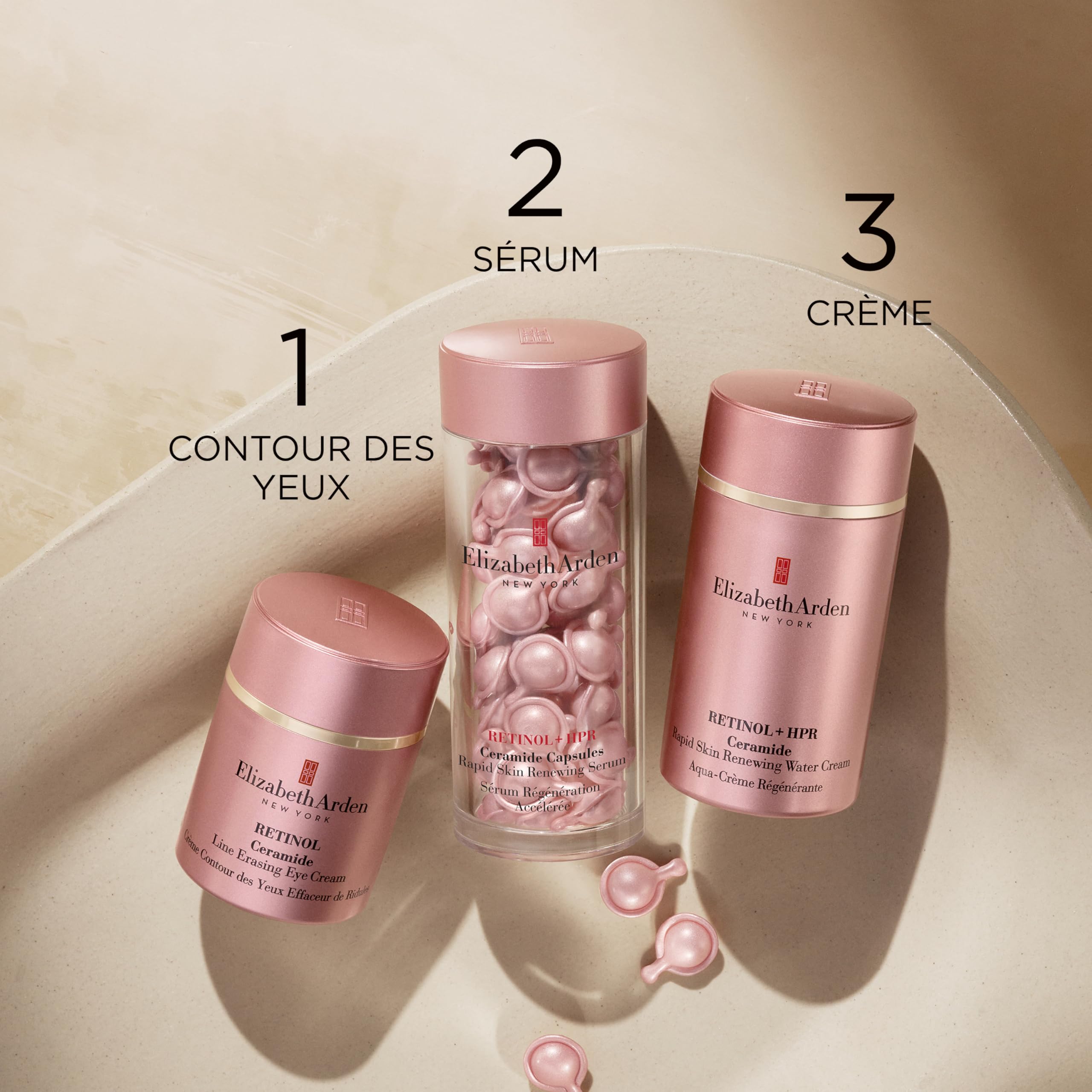 Elizabeth Arden, RETINOL + HPR Ceramide Aqua-Crème Régénérante (50 ml), Crème Puissante Anti-Rides, Anti-Âge et Hydratante | Crème anti‑rides au Rétinol + HPR, Peptides et Céramides pour lisser rides, réduire pores, raffermir et revitaliser la peau.