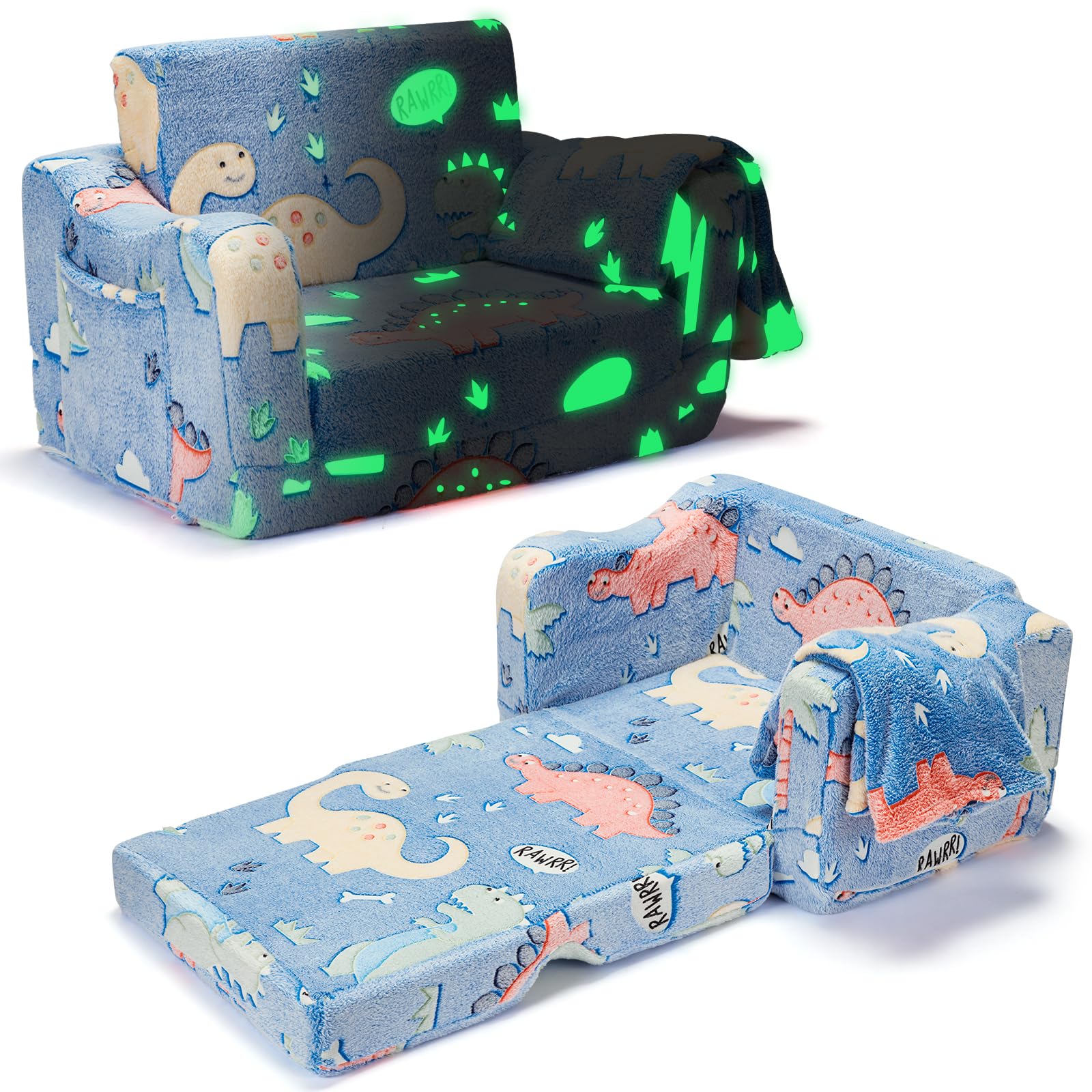 BUPPLEE Kids Couch Blue