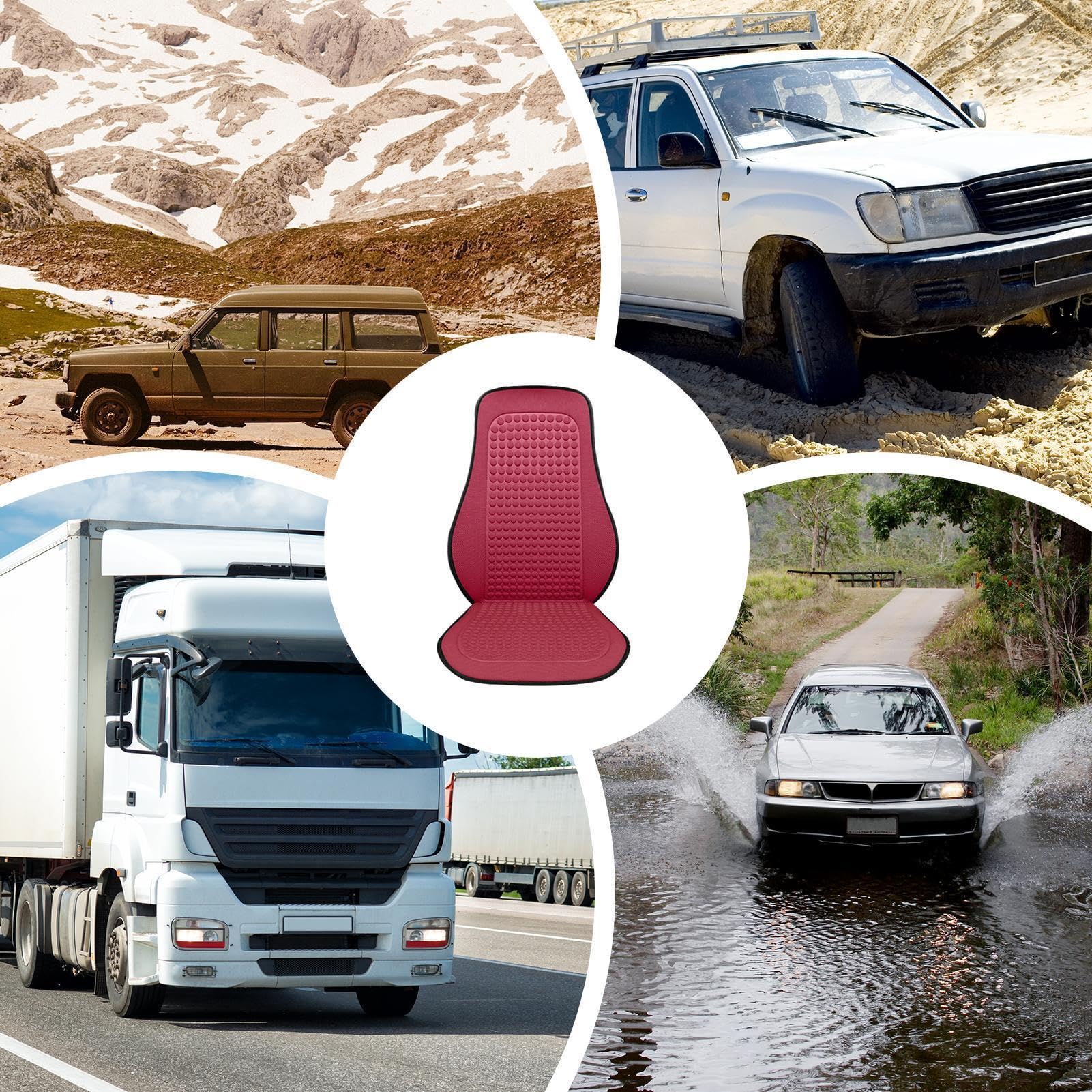 Generisch Fundas de asiento refrescantes para coche, fundas de asiento de verano con ventilación, de refrigeración para asientos delanteros, suave y refrescante, cojín de refrigeración para