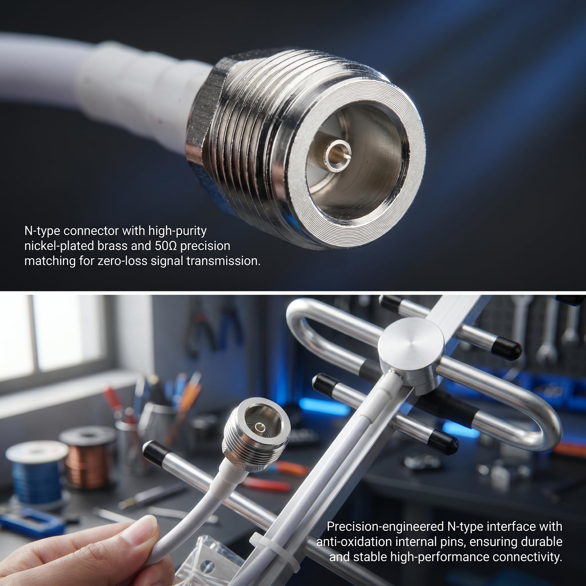 Antenne Yagi LTE 2G/3G/4G 10 dBi 698-2700 MHz LTE pour l'extérieur avec N-F | Amplificateur d'antenne directionnelle pour routeur réseau avec câble de 5 m