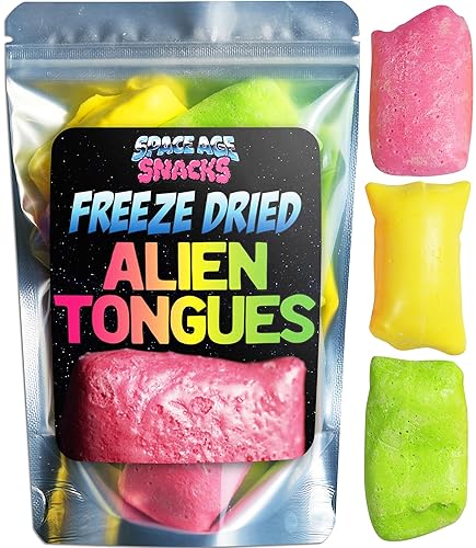 Caramelos de caramelo liofilizado prémium – Alien Tongues - Caramelos liofilizados crujientes enviados en caja de nave espacial para mayor