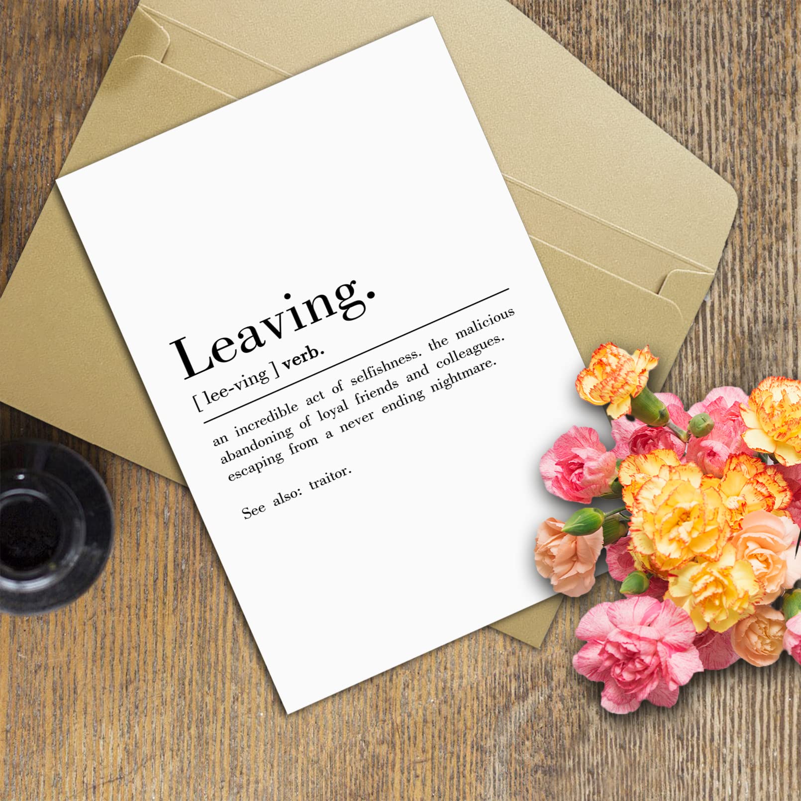 Funny Going Away Gift for Coworker, Leaving Definition Card for Him Her, Naughty Coworker Gifts for Women 2