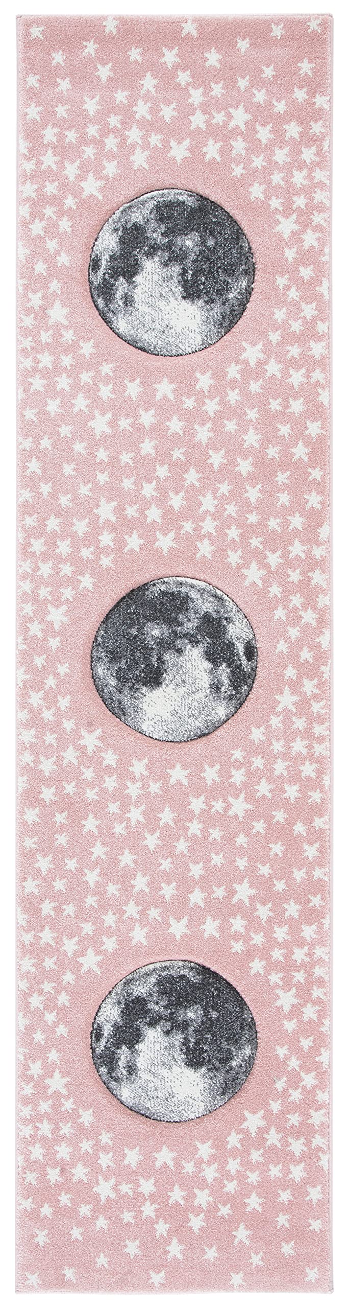 SAFAVIEH Carousel Kids Collection Runner Rug - 2' x 8', Pink & Grey, Non-Shedding & Easy Care, Ideal for High Traffic Areas for Boys & Girls in Playroom, Nursery, Bedroom (CRK135U)