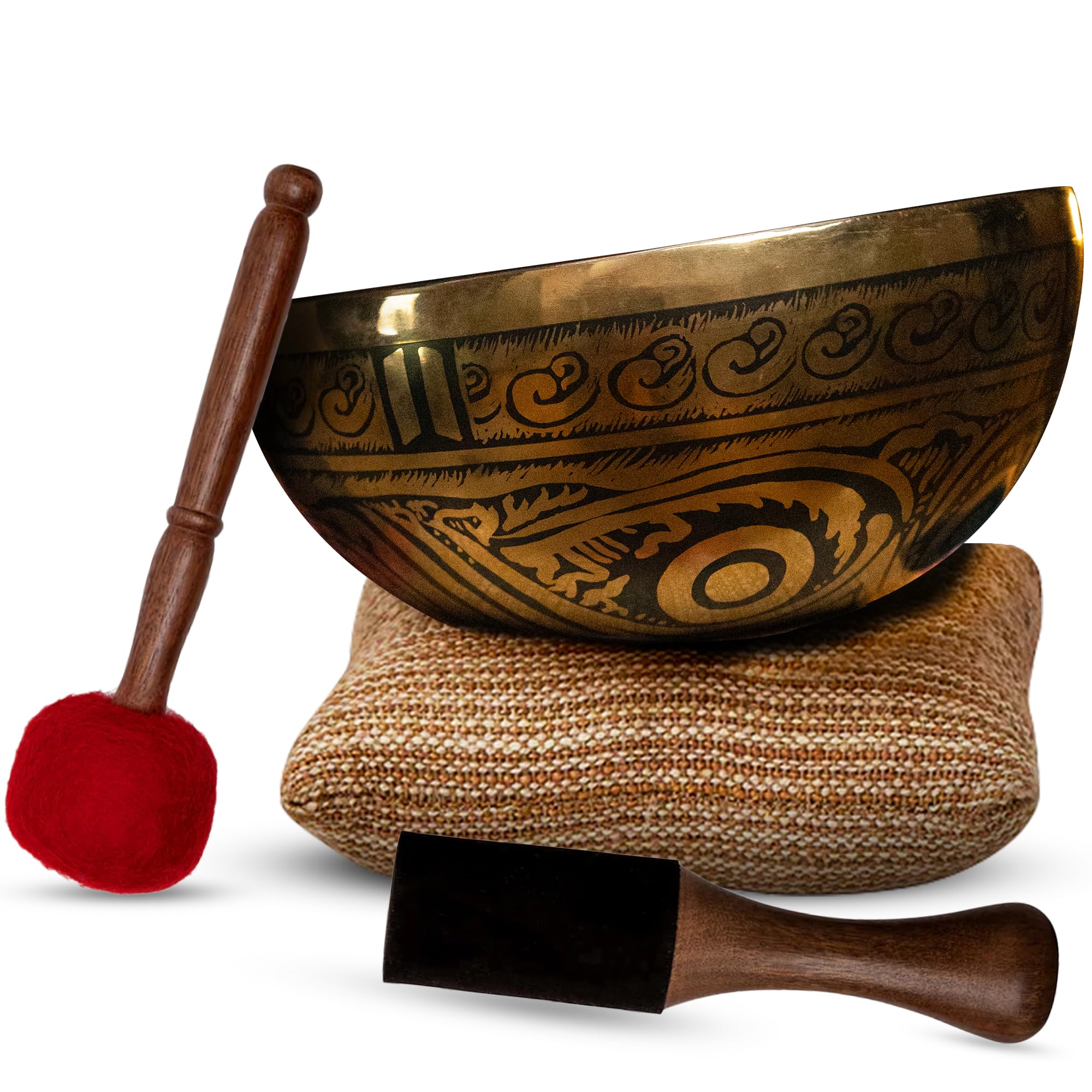 Ohm Store - Limited Edition 9” The Vortex Bowl - Authentic Handmade Tibetan Singing Bowl Large - Sound Bath Bowl Set for Yoga, Sound Therapy, Chakra Healing, Daily Meditation