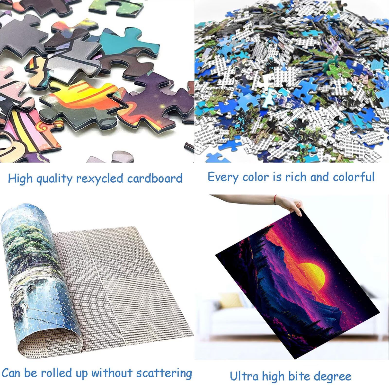 Puzzle 4000 elementów górskie puzzle dla dorosłych księżyc 141 x 87 cm unikalne rzemiosło klasyczne 3D drewniana układanka do rodzinnych gier aktywnych, układanka zrób to sam do dekoracji ścian domu