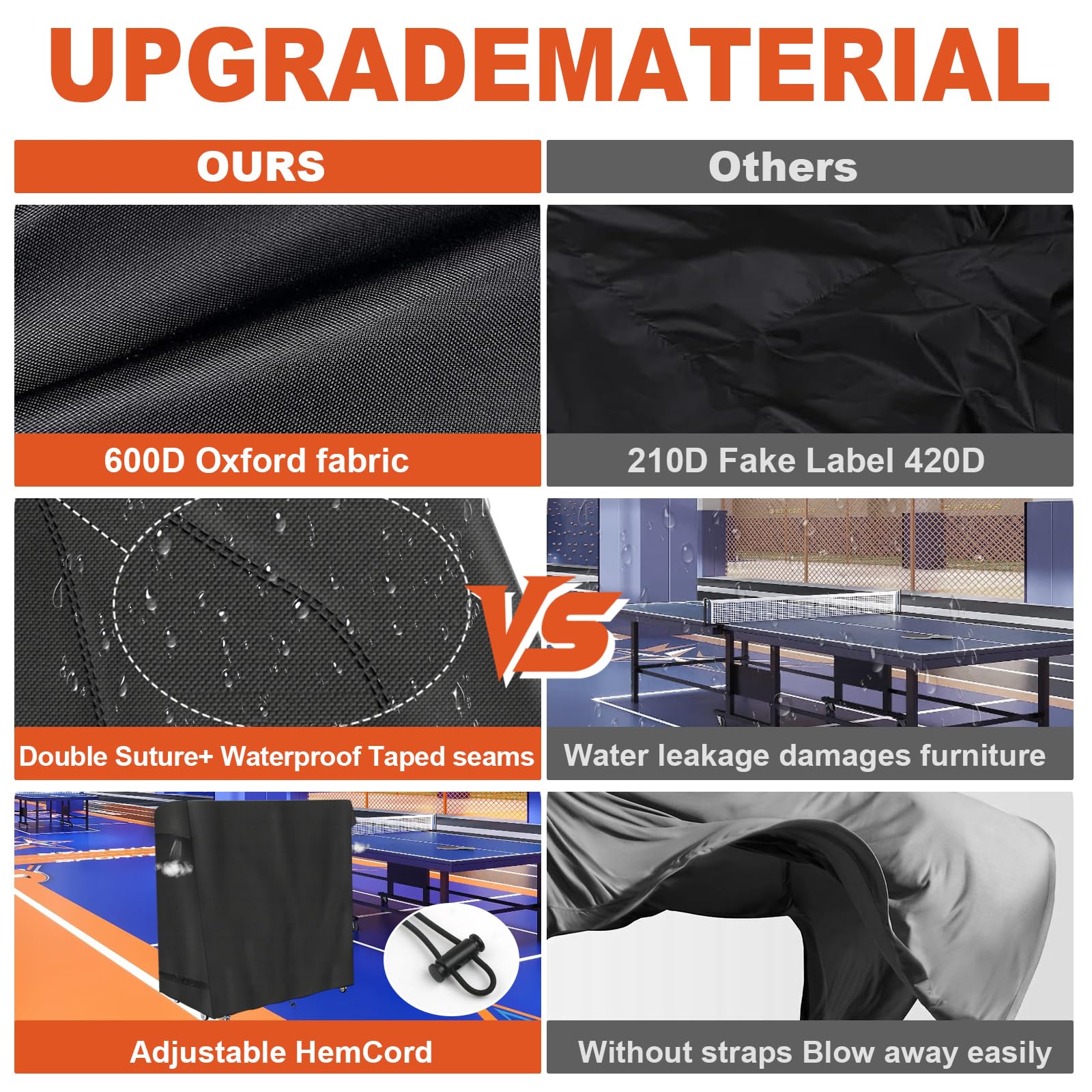 Housse De Table De Ping-Pong Tennis De Table Impermable Pour