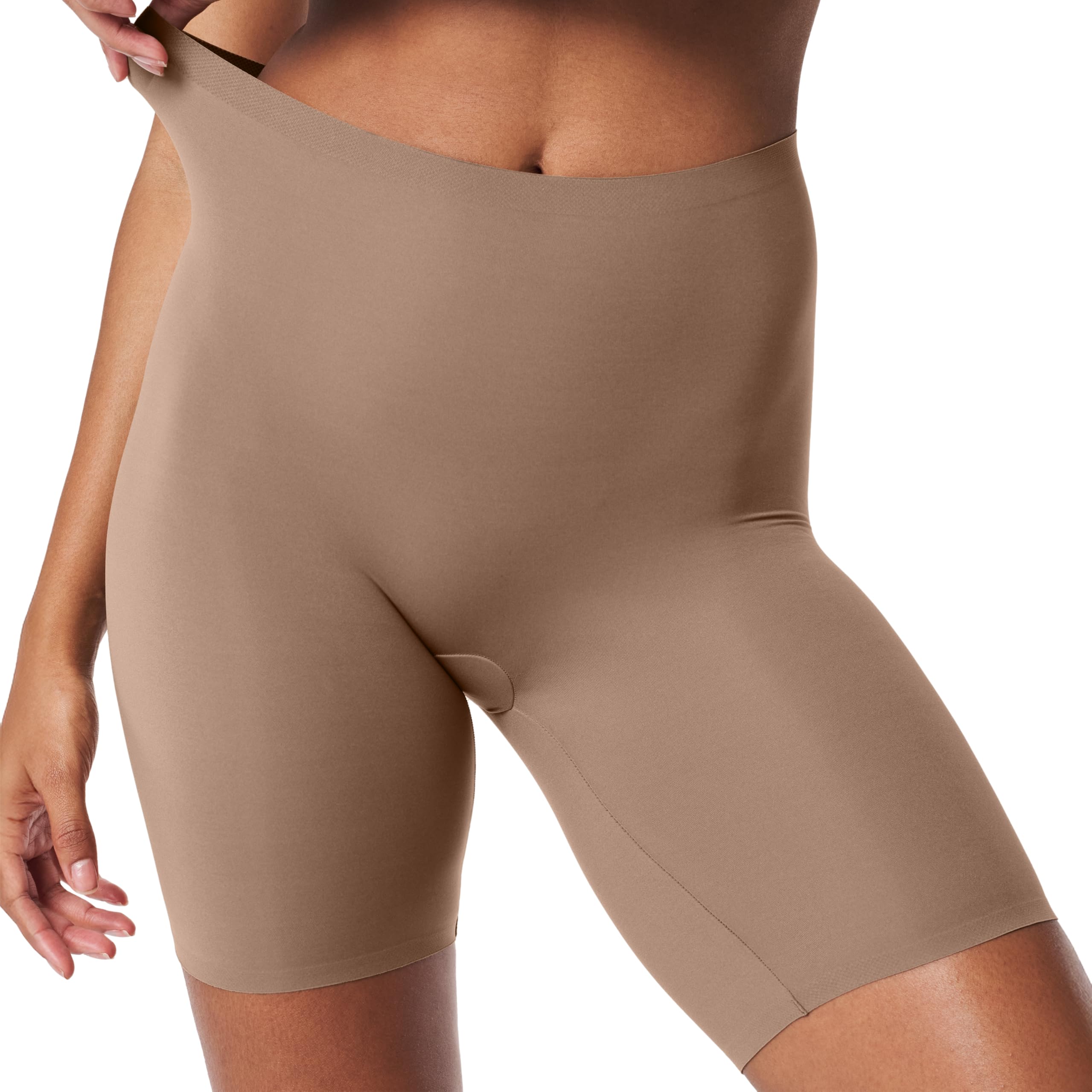 smooth Fit-To-You Mid-Thigh Shorts - One Size Fits All - Tummy Control - Anti-Chafe - Light Shapewear - Cotton Gusset