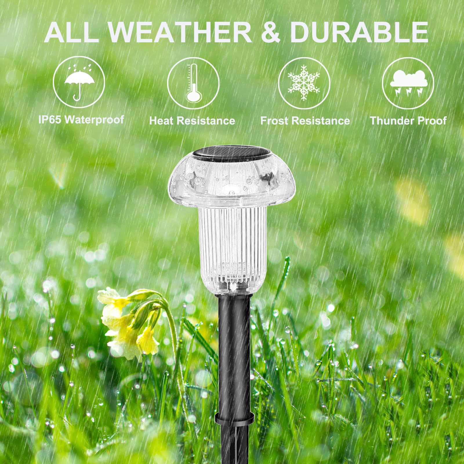 hixyer Mushroom Solar Lights Outdoor Garden 8 Pack - Image 2