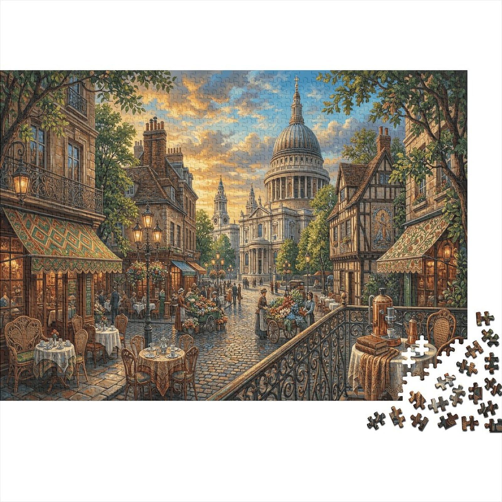 St. Paul's Cathedral 1000 Piece Jigsaw London Street As A Family Weekend Activities Stress Relief Unique Pattern Home Display 38x26cm/1000pcs