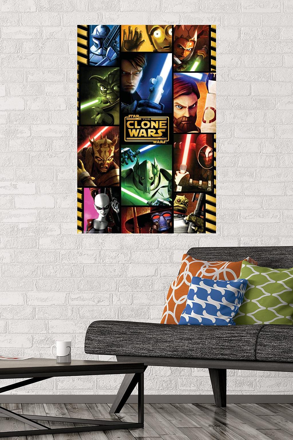 Trends International Star Wars: The Clone Wars - Poster da parete The Force, 56,8 x 86,4 cm, stampa premium e confezione da appendere in legno di faggio