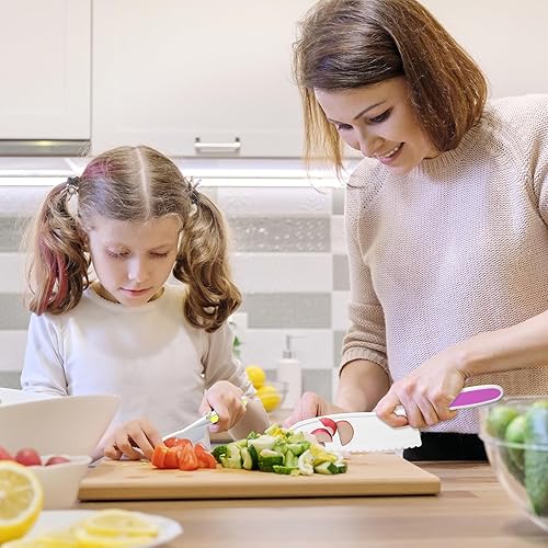 Miniatura 7 de Juego de 8 cuchillos de cocina de nailon de plástico para niños, cuchillos de cocina para niños, juego de cuchillos seguros para pan sin BPA,