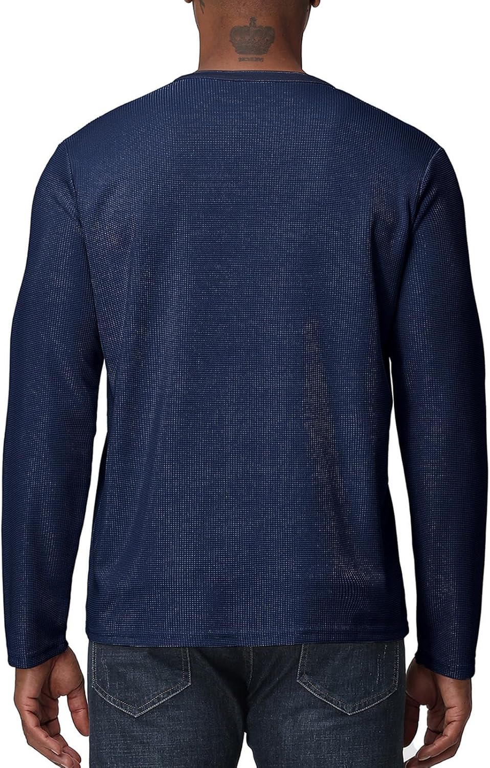 Men's Henley Shirts Long Sleeve Waffle Casual Pullover T-Shirts Basic Textured Button Lightweight Shirts Top - Image 4