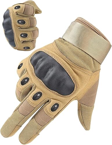 Miniatura 2 de Hikeman - Guantes de estilo táctico militar, completos, refuerzo especial de goma dura en nudillos, para exteriores, para ciclismo, motociclismo,