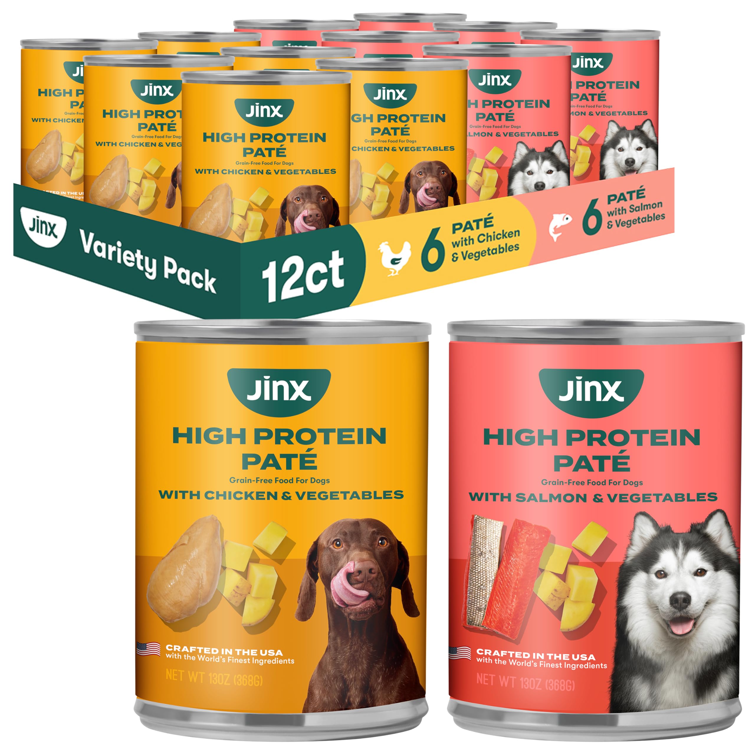 Jinx Variety Pack Grain Free High Protein Wet Dog Food