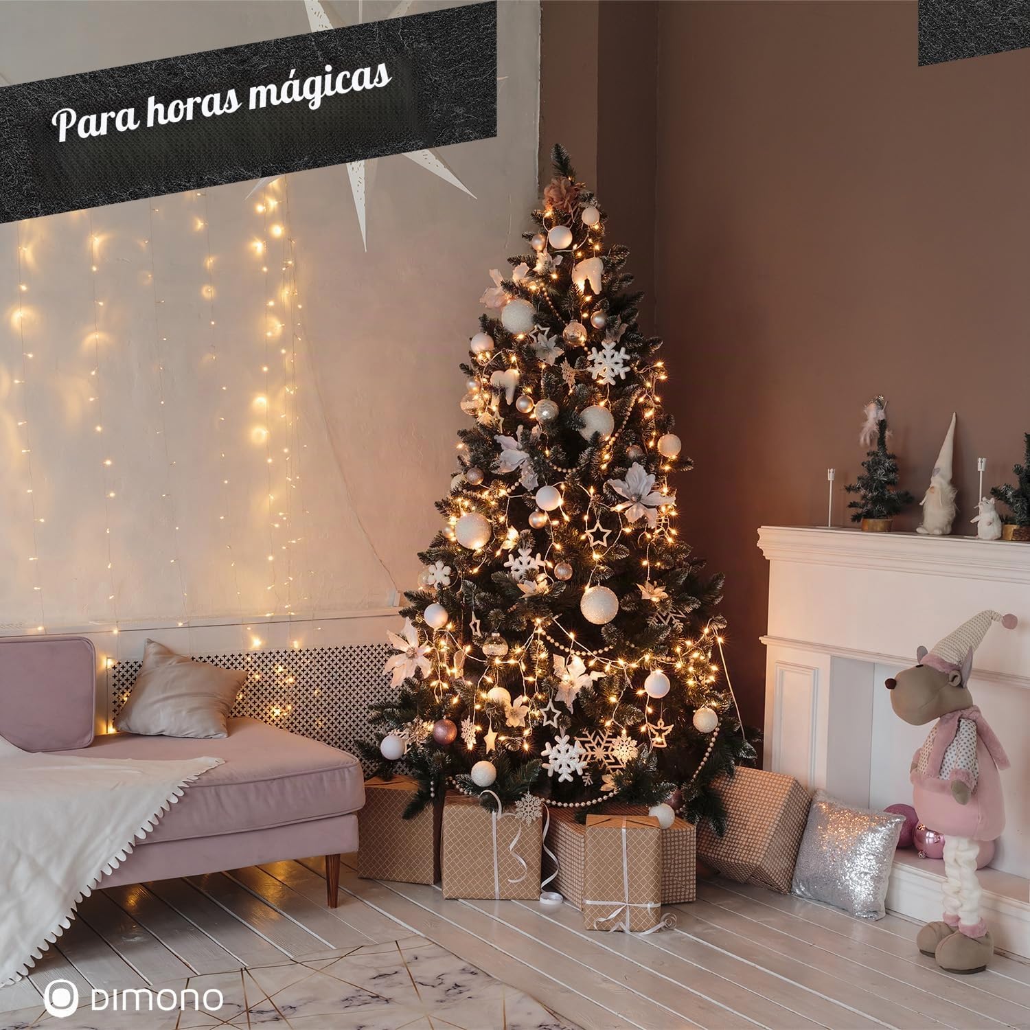 Dimono® Árbol de Navidad Artificial 210 cm con Nieve - Ramas Densas