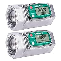 Vista 8 de Medidor de flujo de combustible de turbina digital de 1 pulgada, medidor de flujo de rosca NPT en línea de 2.6-26 GPM con adaptadores de 3/4