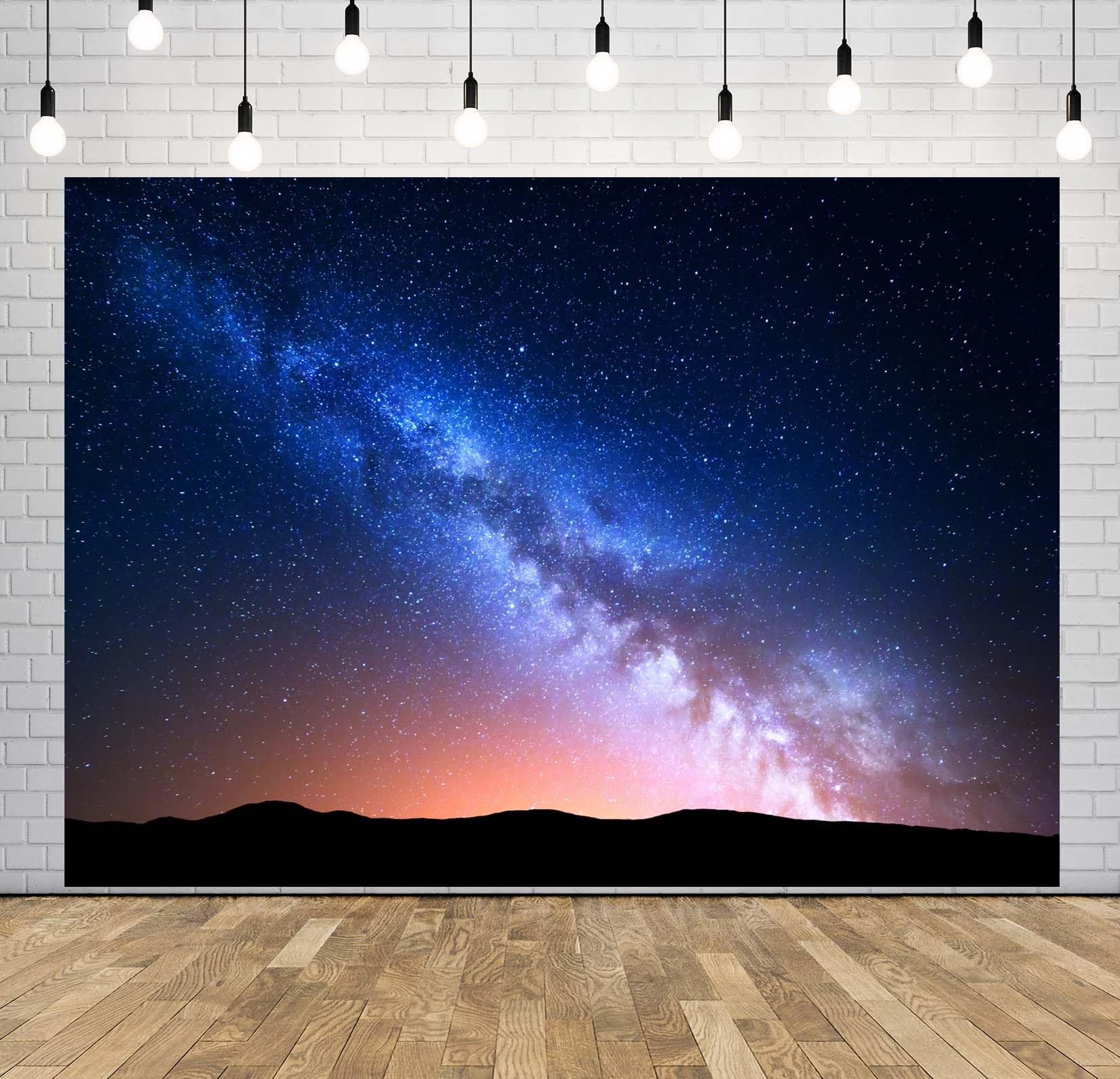 BELECO 3.6x3m Telo sfondo cielo stellato galassia | Universo via lattea cielo stellato blu cosmico colline sfondo festa natale banner accessori foto