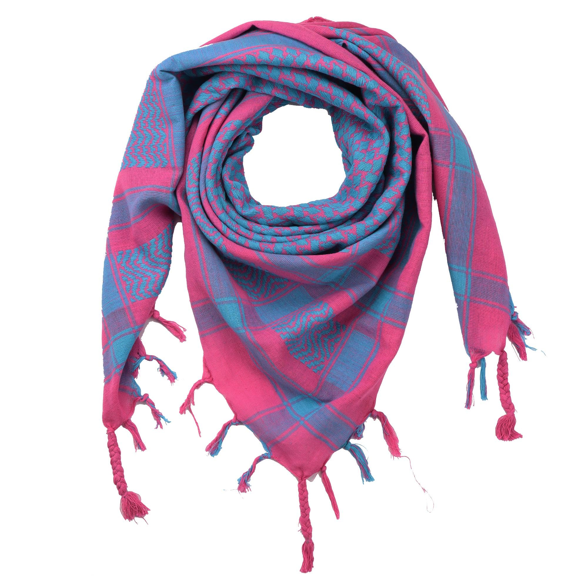 Freak Scene Kefiah - verde-khaki - rosa fucsia - 100x100 cm - Shemagh - Sciarpa Arafat Foulard kefiah palestinese 100% cotone