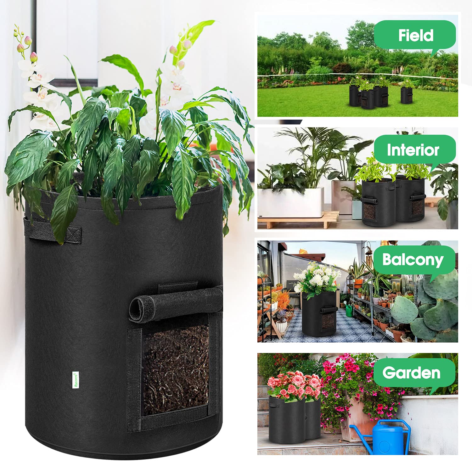 Sacchetti Coltivazione Non Tessuto Per Giardinaggio Interno Esterno Con