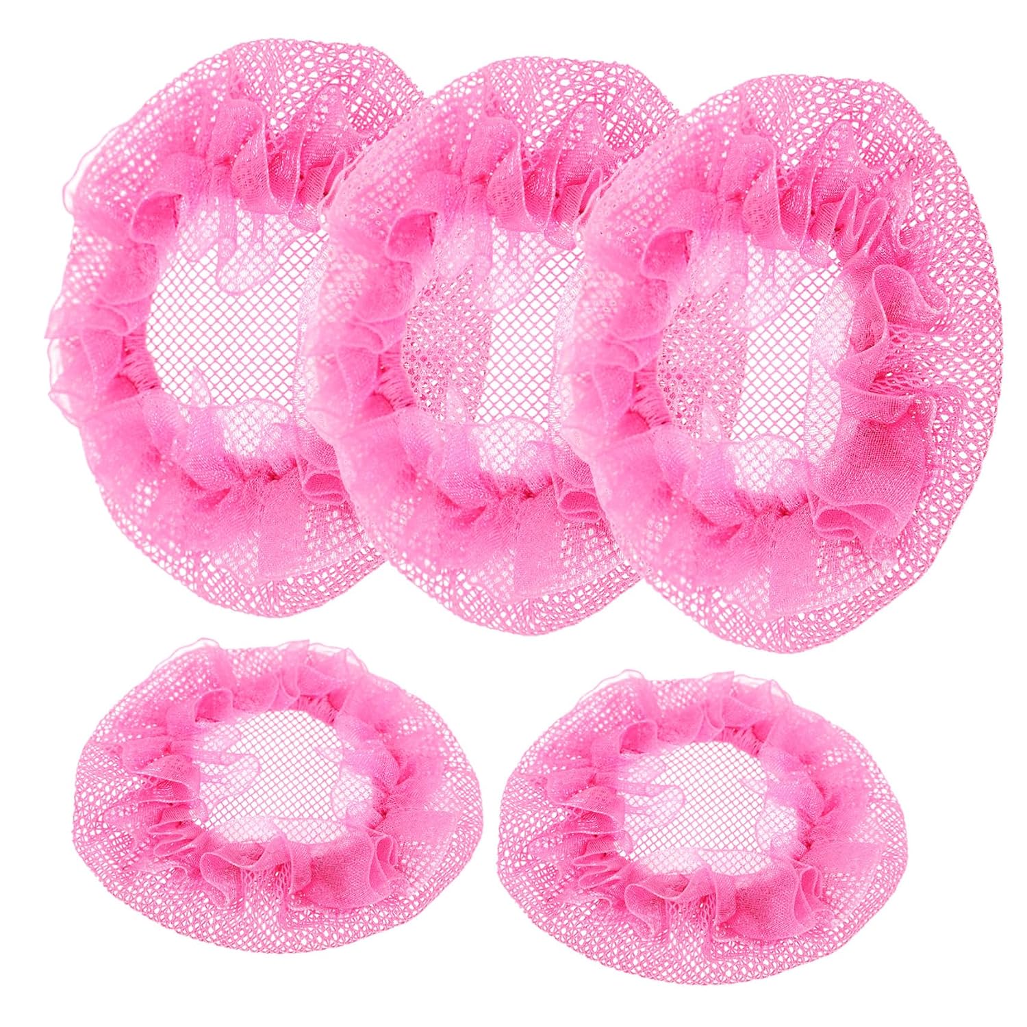 5pcs Rosy Invisible Hair Nets Set for Bun Cover Lightweight and Breathable Hair Accessories for Women and Girls for Ballet Dance and Everyday Styling