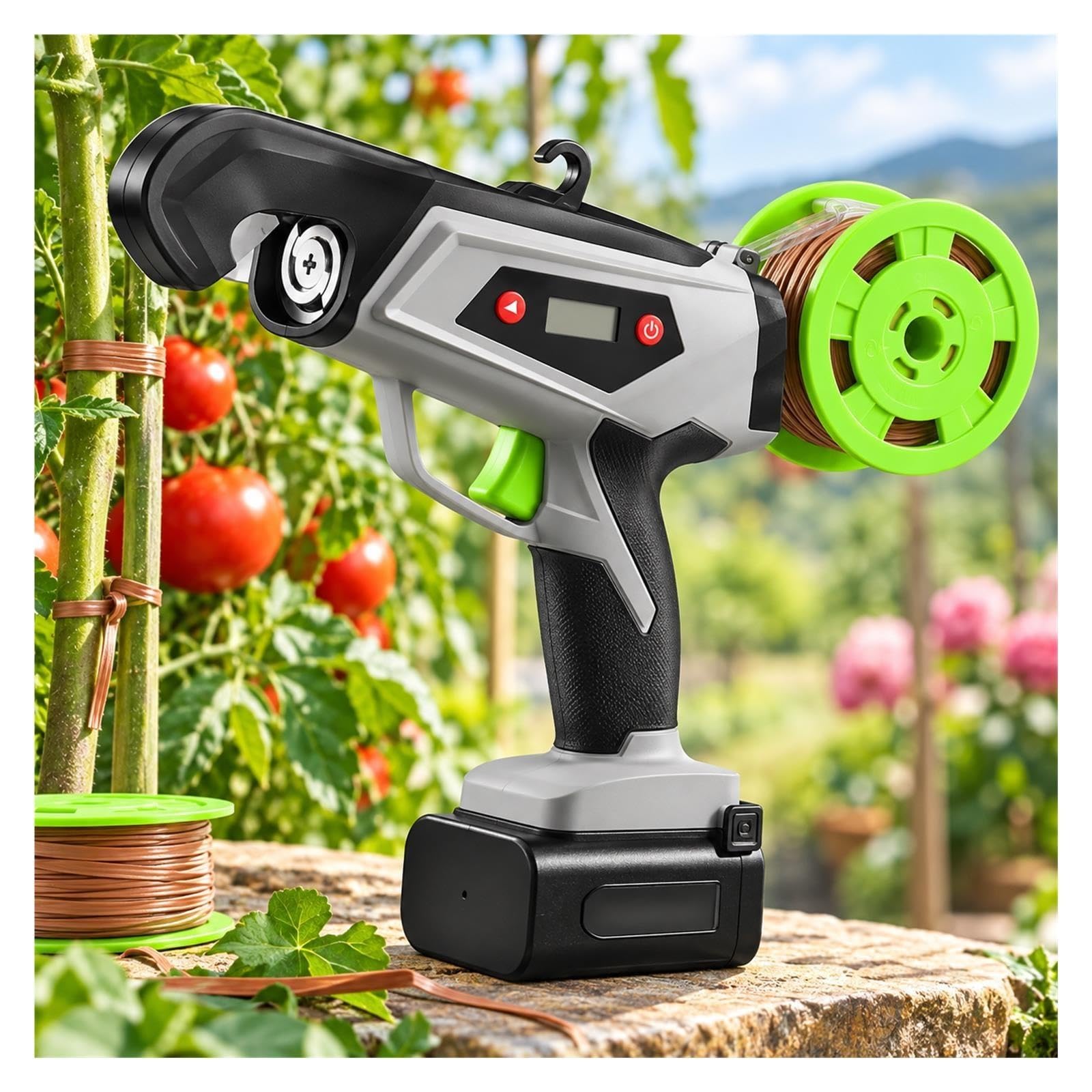 Herramienta For Atar Jardín Con Baterías, Capacidad De Atado De 25 Mm