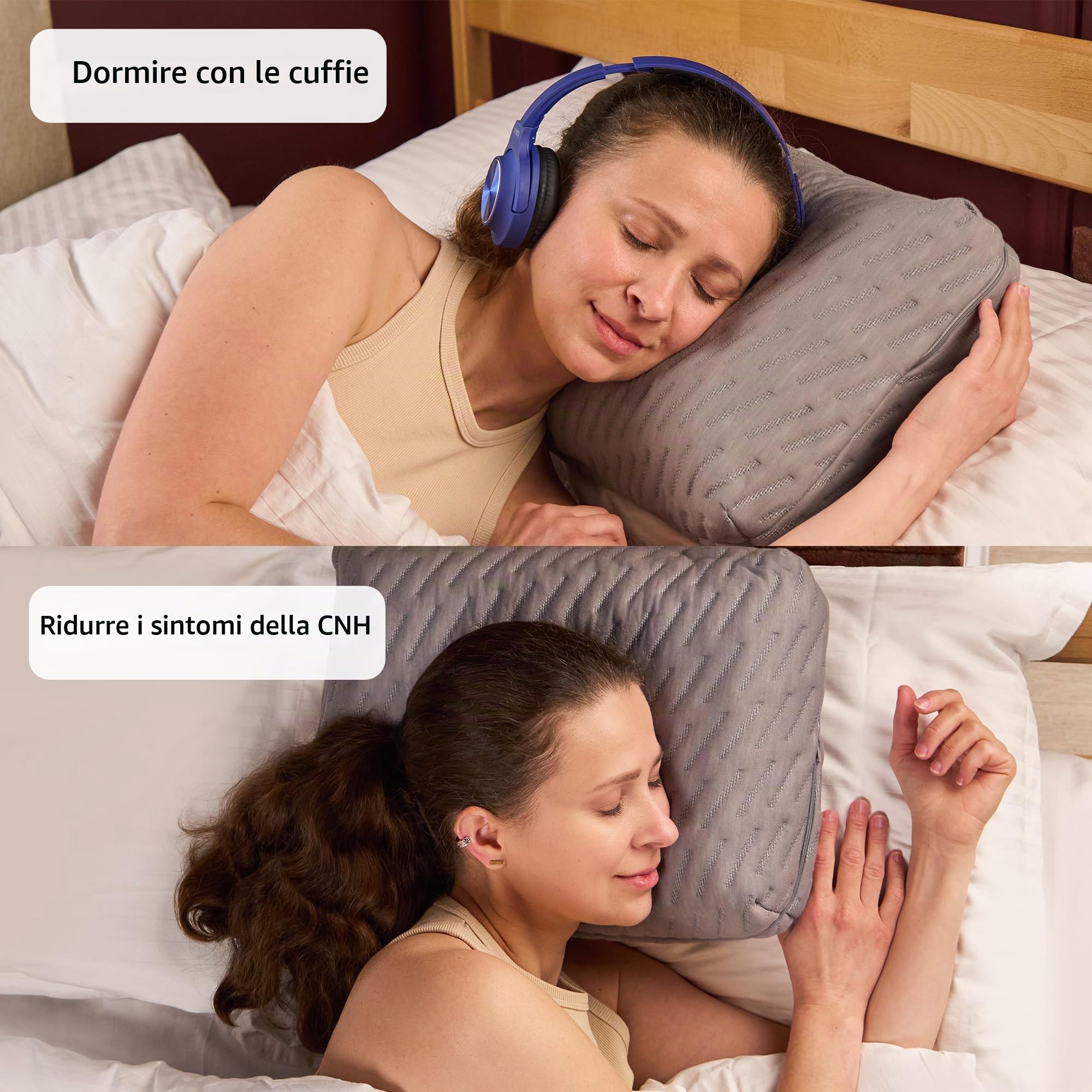 ODOXIA Cuscino Piercing Orecchio | Cuscino con Buco per Dormire di Lato | Piercing Pillow in Memory Foam | Donut per Ridurre Dolore all’Orecchio & CNH | Traspirante e Rinfrescante