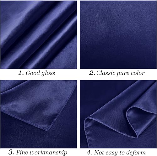 Miniatura 3 de Ruisita Mantel de satén para fiesta, 58 x 102 pulgadas, mantel rectangular de seda brillante, mantel de tela suave para decoración de mesa de