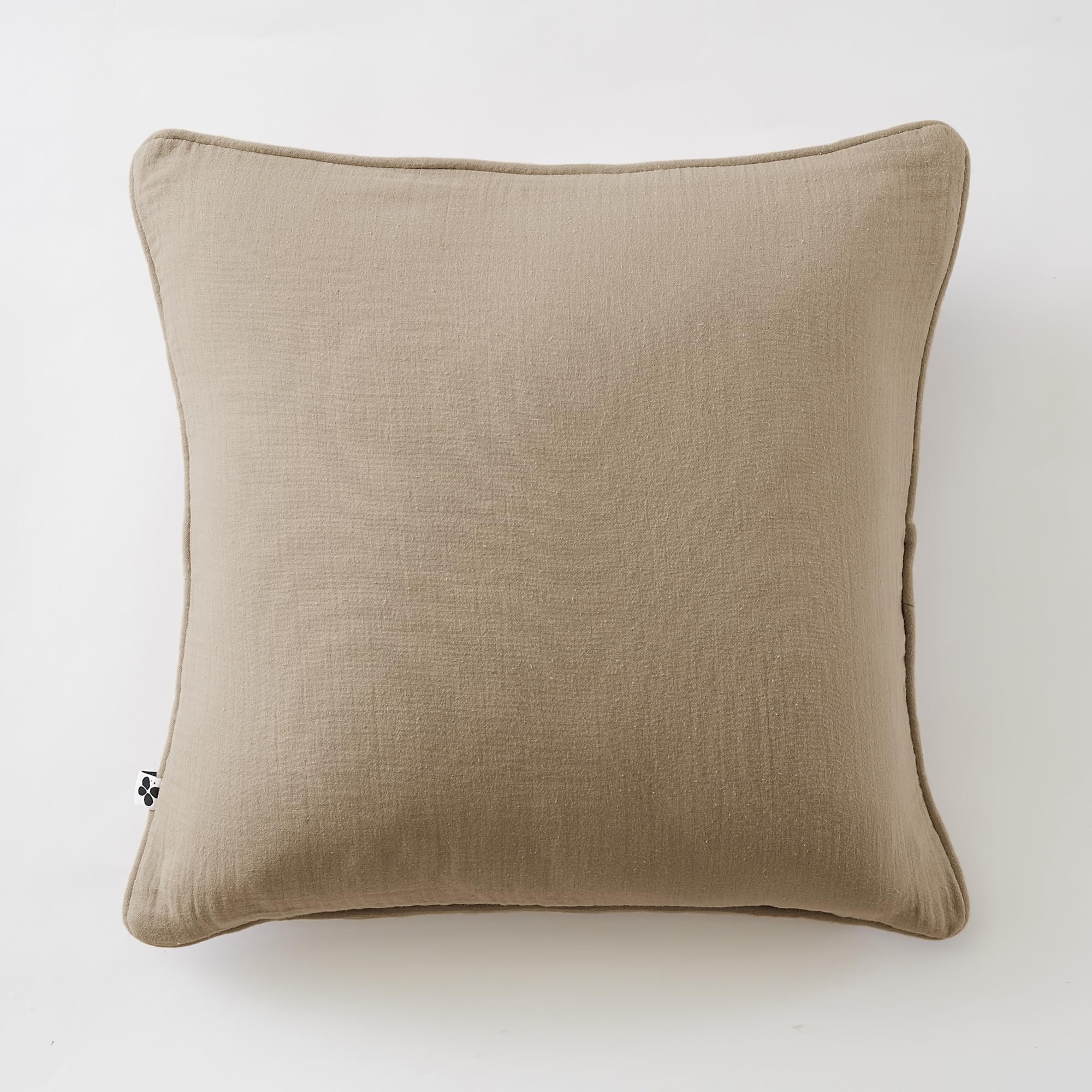 Lot de 2 coussins 45 x 45 cm gaze de coton Ficelle – Déhoussables zip – Pas