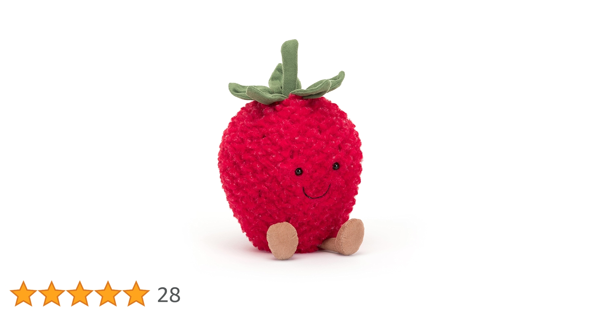 Jellycat Amuseables Strawberry Stuffed Toy, 8 inches | Fruit Plush Jellycat Amuseables Strawberry Stuffed Toy, 8 inches | Fruit Plush