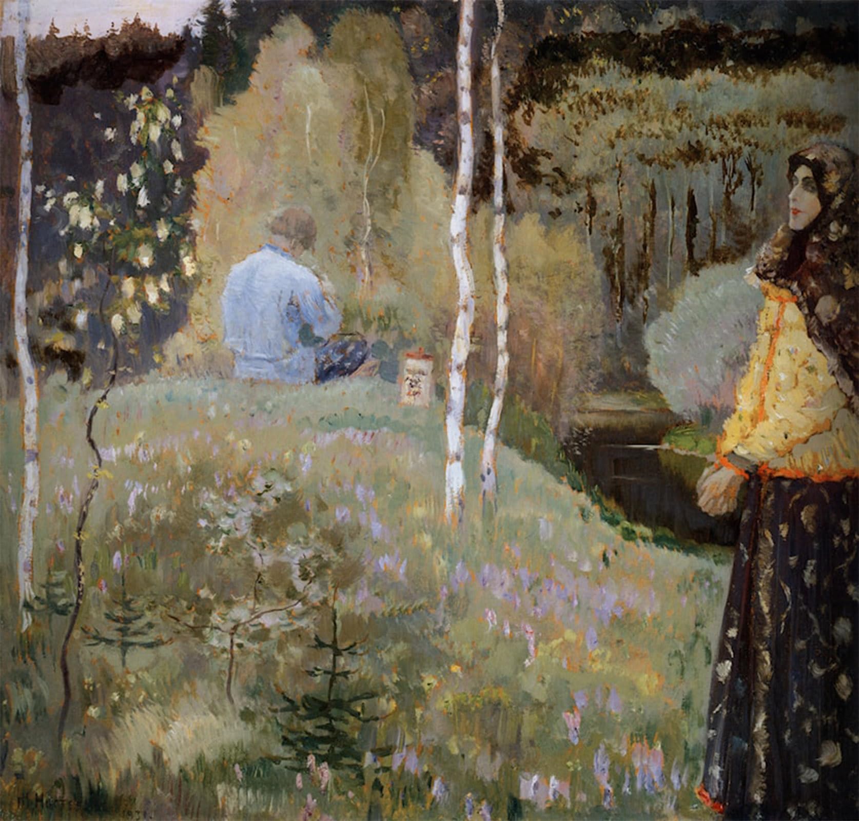 Tableau Printemps Mikhail Nesterov pour salon élégant et décoration murale grand format