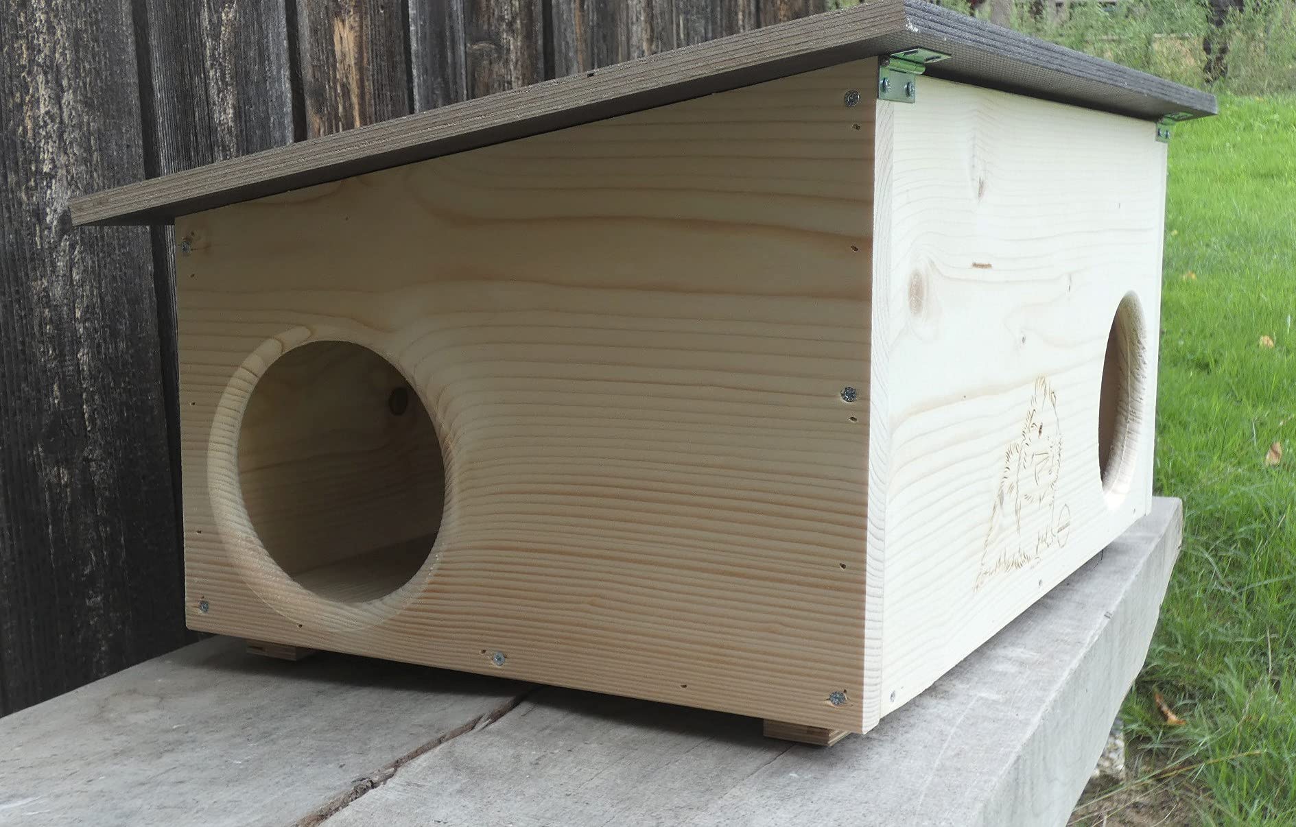 XXXL Premium Meerschweinchenhaus * kein Bausatz * Meerschweinchen Spielhaus Haus 20mm Vollholz Naturbelassen 62cm x 40cm x 29cm Herstellung in Niederbayern
