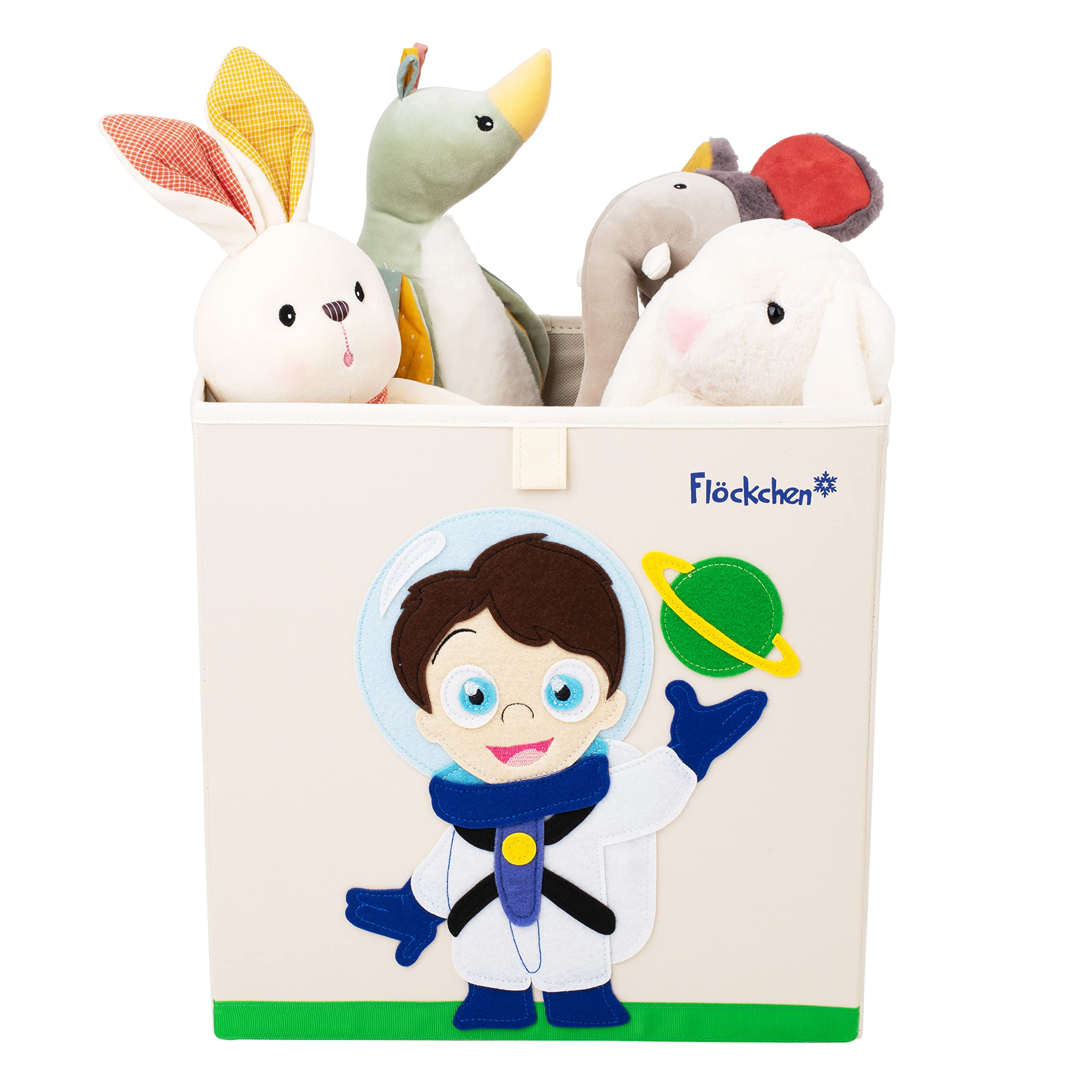 Kinder Aufbewahrungsbox | Premium Spielzeugkiste für Kinderzimmer I Spielzeug Box (33x33x33) bringt Ordnung ins Kallax Regal I Kinder Märchen Motiv (Ace der Astronaut)