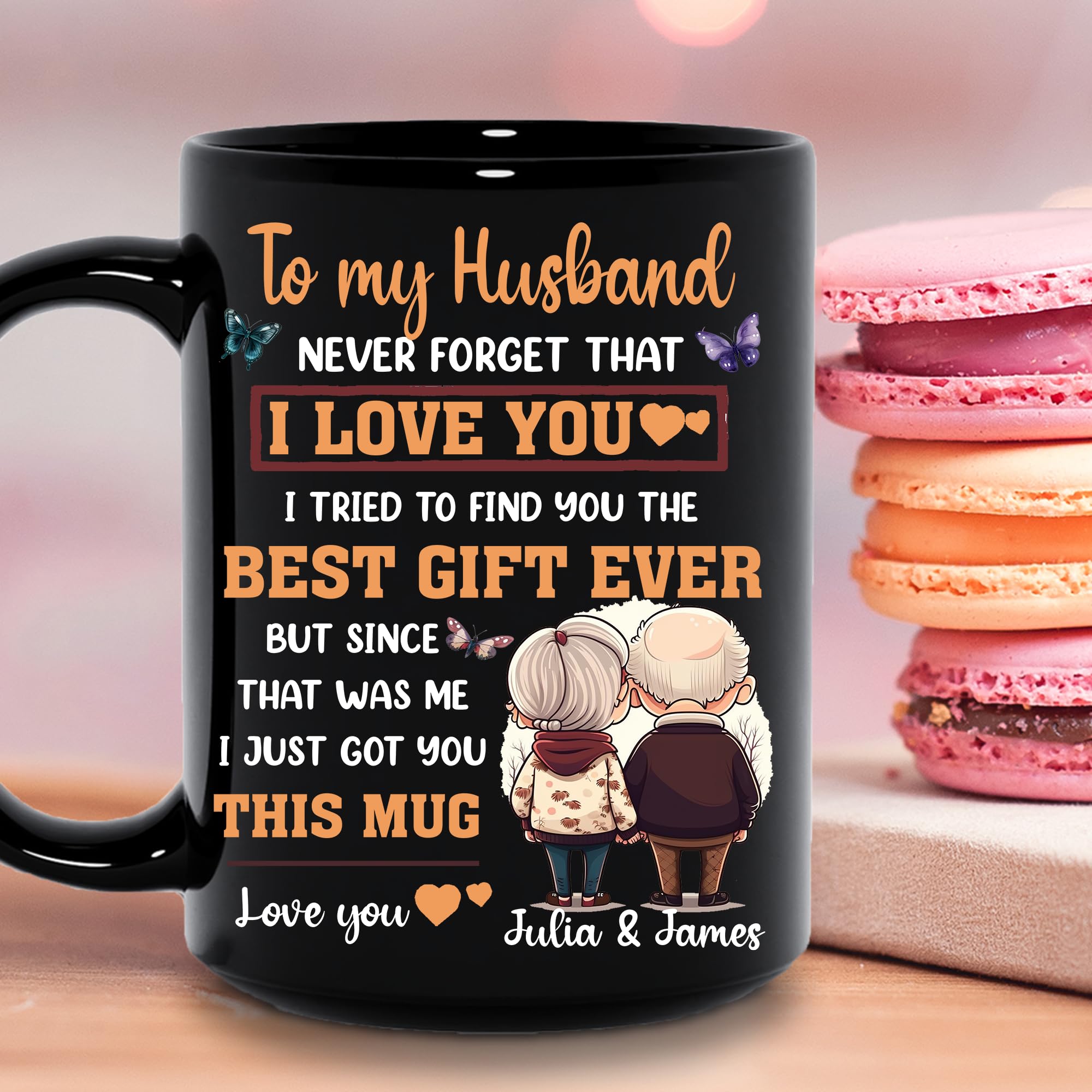 Tazza con stampa Mio marito è come il mio caffè..., idea regalo per San Valentino