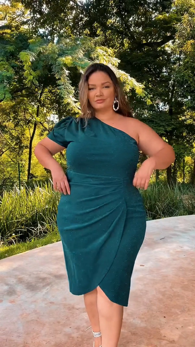 strapless open back dress Amber Chic One Shoulder Ruched Chiffon Plus Size Bridesmaid Dresses, Burnt Orange main image 1