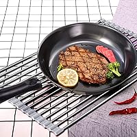 Vista 2 de Deecam Escurridor de platos enrollable, escurridor de platos de cocina sobre el fregadero, tapete resistente al calor con silicona antideslizante