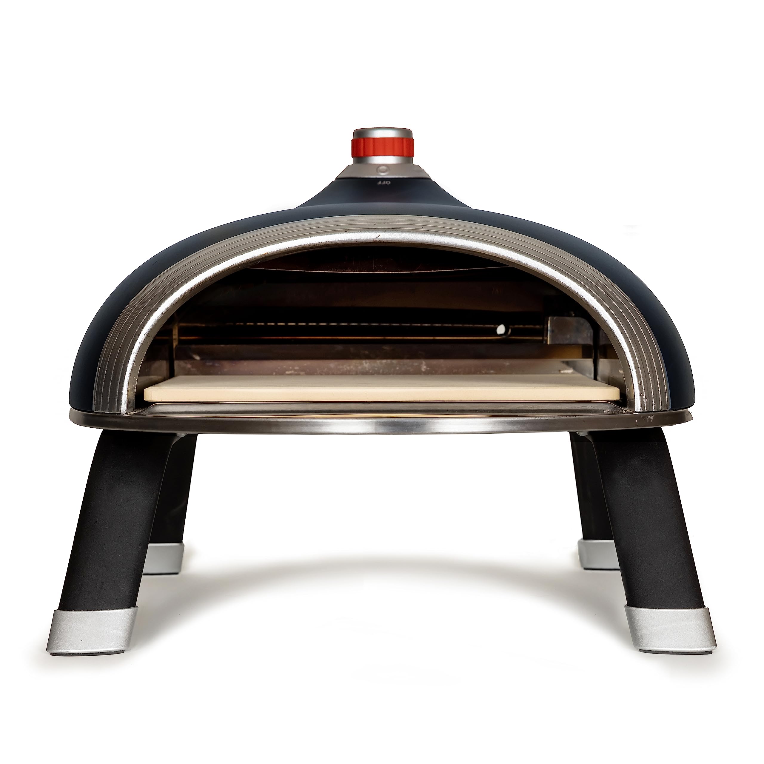 DeliVita Diavolo - Forno per pizza a gas da esterno - blu, funzionamento con propano, butano o bottiglie da campeggio, accessori inclusi: pala pieghevole, borsa per il trasporto, pistola termica e