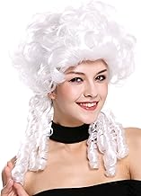 WIG ME UP - DH1009-ZA62 Perruque Dame Carnaval Baroque Renaissance Romantique Dame d'honneur Boucles Spirales crêpée Blanche