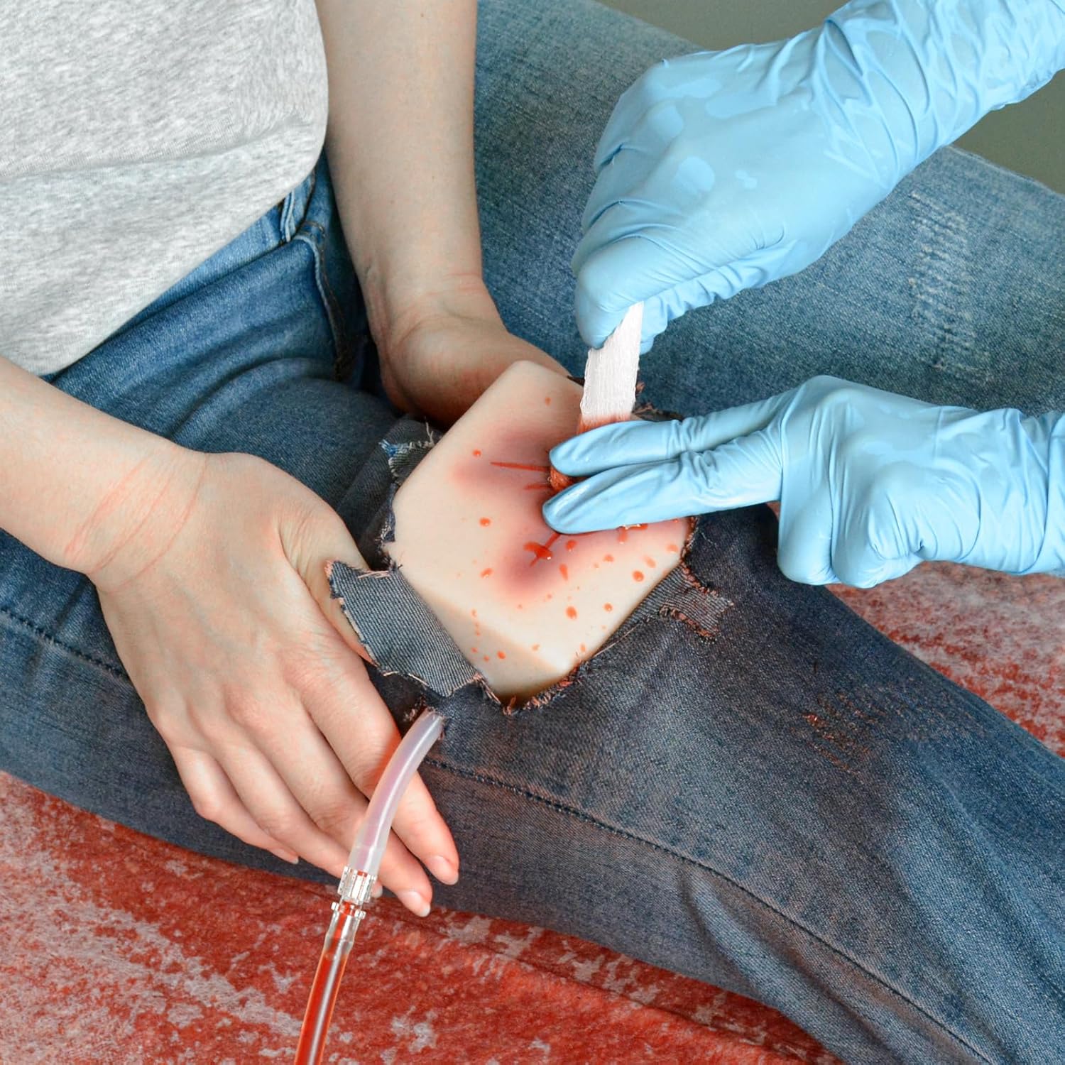 Wearable Wound Packing Task Training Kit, Bleeding Control Trainer for Military First Aid Training, Medical Education