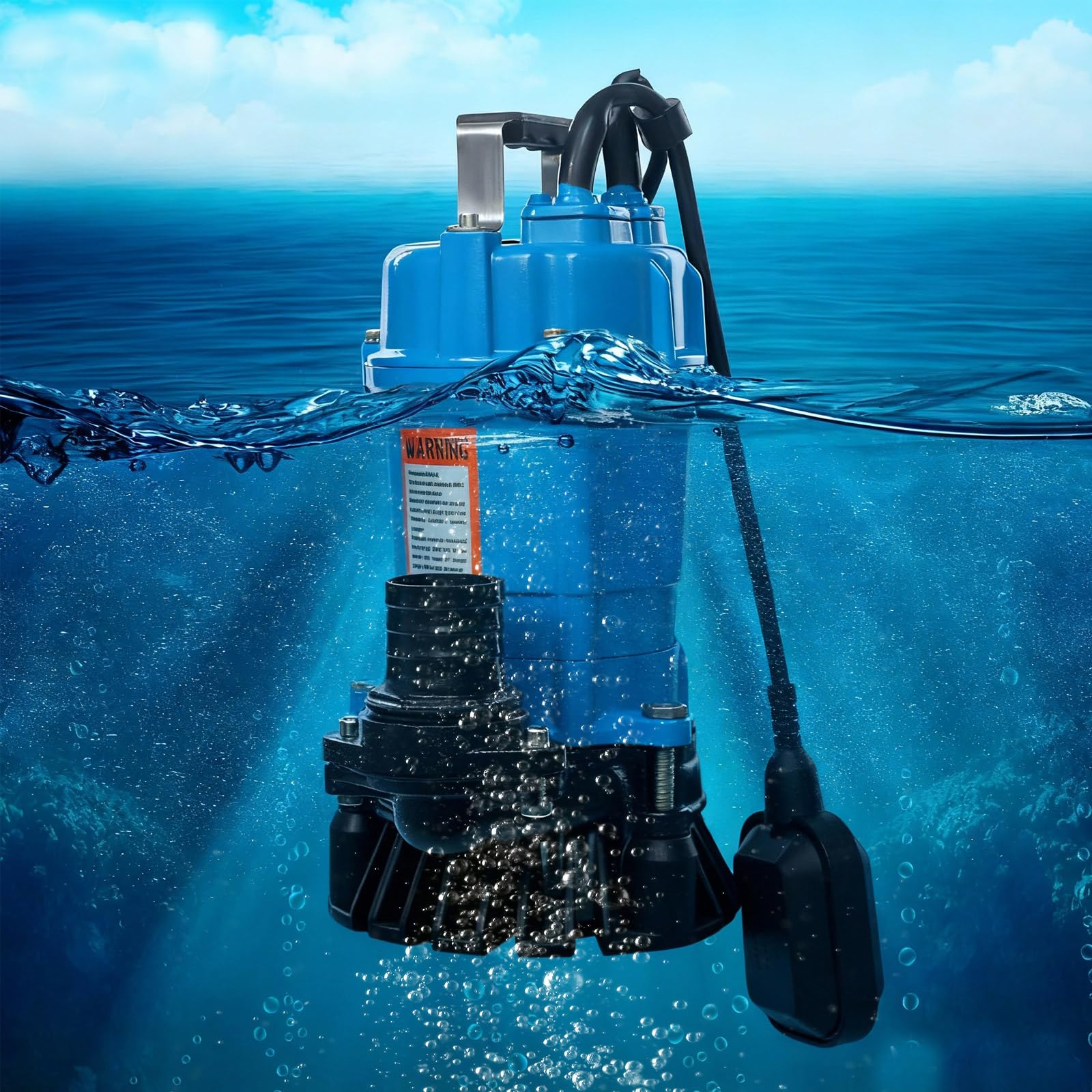 Schmutzwasserpumpe 0.55 kW, Tauchpumpe für Schmutzwasser mit IP68-Schutz