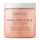 Himalayan Salt Body Scrub with Lychee Oil, Exfoliating Salt Scrub to Exfoliate & Moisturize Skin, Deep Cleansing - 10 oz