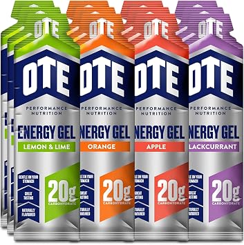 OTE Energy Gels - Cycling Gels with 20g of Carbohydrates - Energy Gels for Running - Mixed Pack x12 Gels